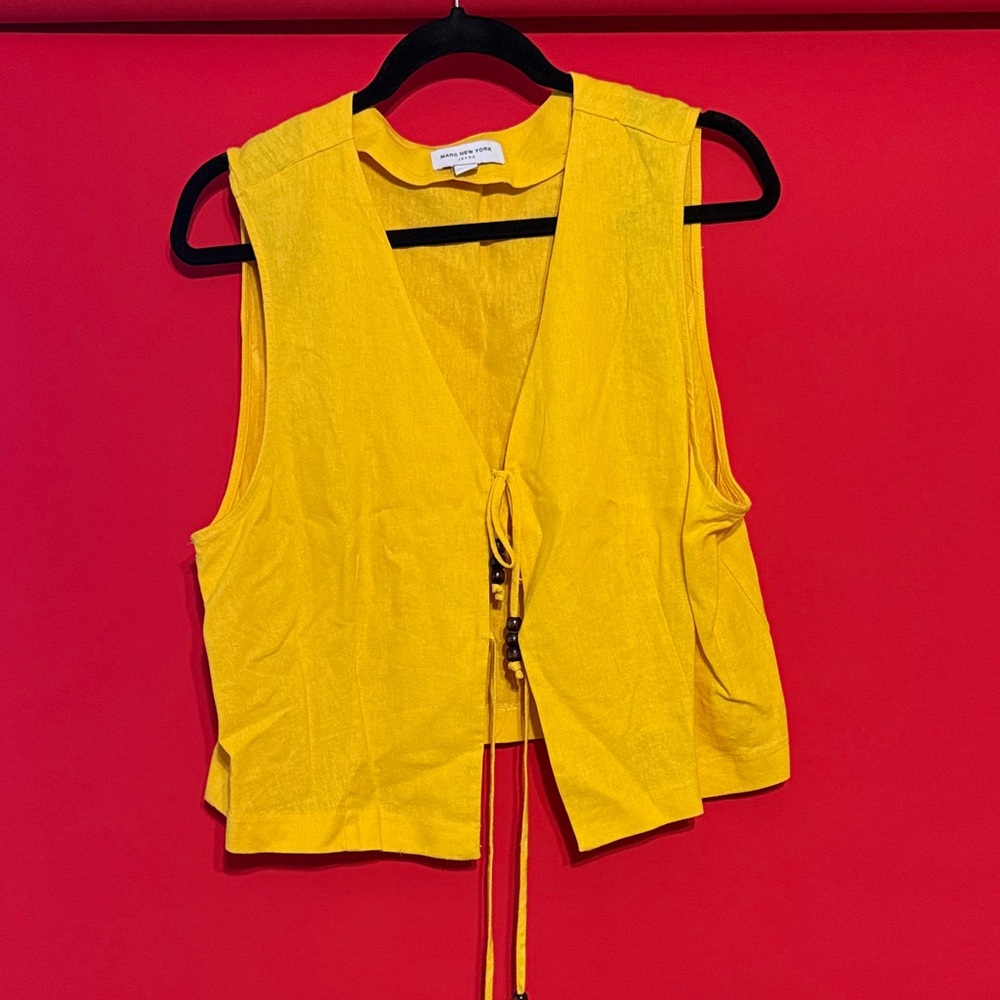 Marc New York Yellow Sleeveless Tie-Front Camisole